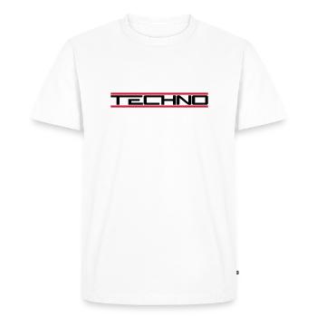 Barres techno rouges - T-shirt Premium bio Homme - blanc - Devant - Nico (187cm)