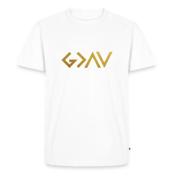 God is greater than your ups and downs - Men's Premium Organic T-Shirt - white - Front - Nico (187cm)