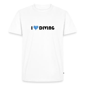 I love DIVING 1 - Men's Premium Organic T-Shirt - white - Front - Nico (187cm)