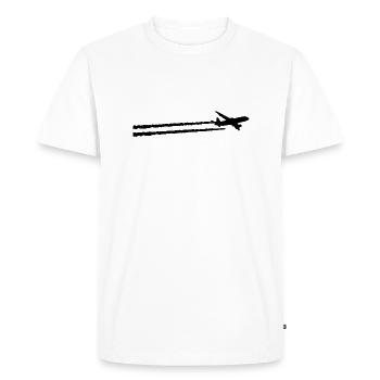 Avion Traînées Pilote Aviation Cadeau - T-shirt Premium bio Homme - blanc - Devant - Nico (187cm)