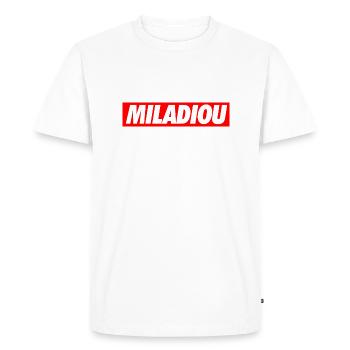 Miladiou - T-shirt Premium bio Homme - blanc - Devant - Nico (187cm)