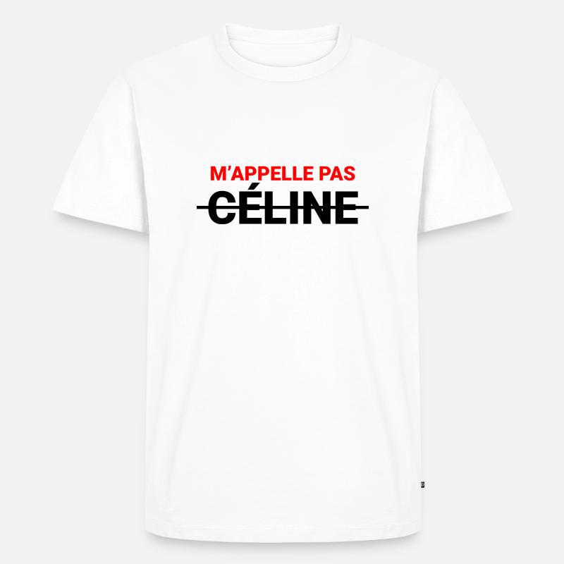 CÉLINE - Männer Premium Bio T-Shirt - Weiß