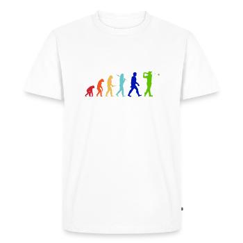 Evolution Golf bunt - Golfspielen Golfen - T-shirt Premium bio Homme - blanc - Devant - Nico (187cm)