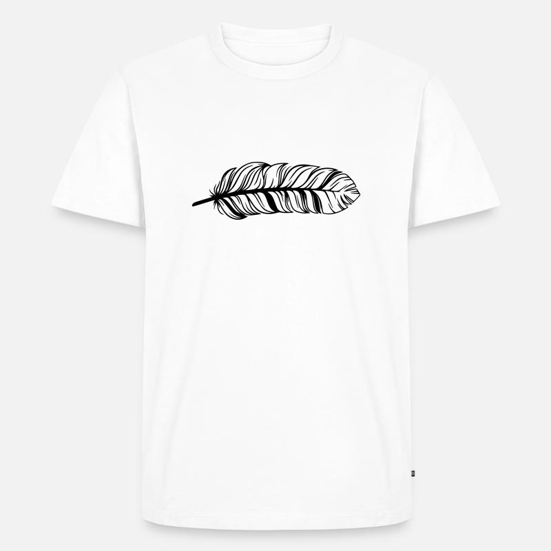 Feder - Männer Premium Bio T-Shirt - Weiß