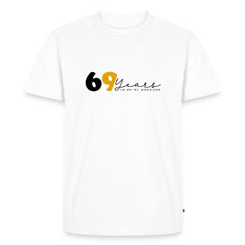 Vintage 1955 Drôle 69 ans Bday Hommes Femmes - T-shirt Premium bio Homme - blanc - Devant - Nico (187cm)