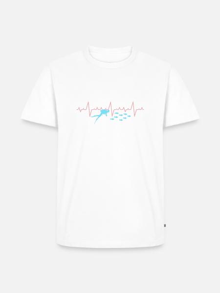 Diver Heartbeat Dive Dive - Men's Premium Organic T-Shirt - white