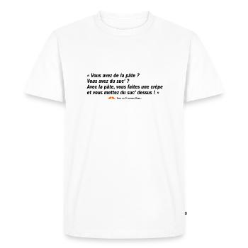 Vous avez de la pâte ? (b) - T-shirt Premium bio Homme - blanc - Devant - Nico (187cm)