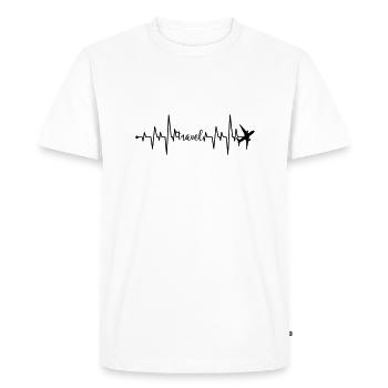 Voyager avec amour - T-shirt Premium bio Homme - blanc - Devant - Nico (187cm)