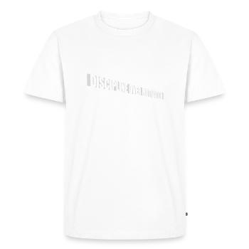 Citation de discipline sur la motivation - T-shirt Premium bio Homme - blanc - Devant - Nico (187cm)