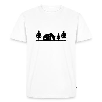 hut in the forest - Men's Premium Organic T-Shirt - white - Front - Nico (187cm)