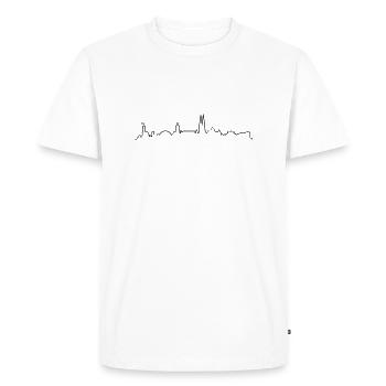 Skyline Bielefeld Linie - Männer Premium Bio T-Shirt - Weiß - Vorne - Nico (187cm)
