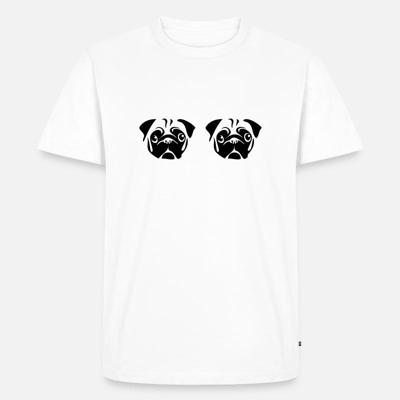 Möpse - Männer Premium Bio T-Shirt - Weiß