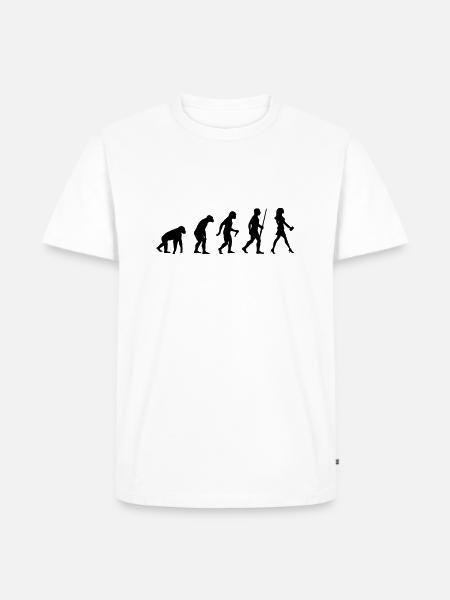 Evolution der Frau - Männer Premium Bio T-Shirt - Weiß