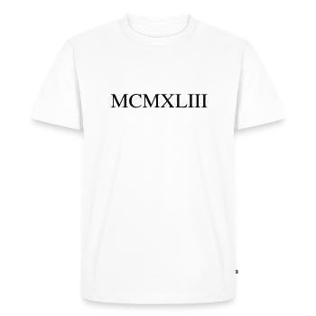 1943 - T-shirt Premium bio Homme - blanc - Devant - Nico (187cm)