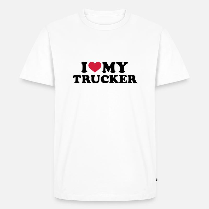 Trucker - Männer Premium Bio T-Shirt - Weiß