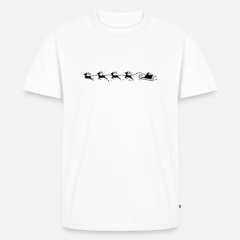 Weihnachten - Schlitten Elche - Männer Premium Bio T-Shirt - Weiß
