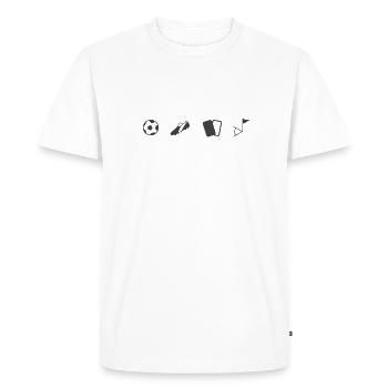 Fussball - Männer Premium Bio T-Shirt - Weiß - Vorne - Nico (187cm)