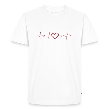 Cardiogramme pouls - T-shirt Premium bio Homme - blanc - Devant - Nico (187cm)