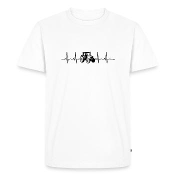 ECG HEARTBEAT HEARTBEAT TRACTOR FARMER FARMER - Men's Premium Organic T-Shirt - white - Front - Nico (187cm)