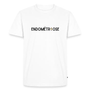 Endométriose - T-shirt Premium bio Homme - blanc - Devant - Nico (187cm)