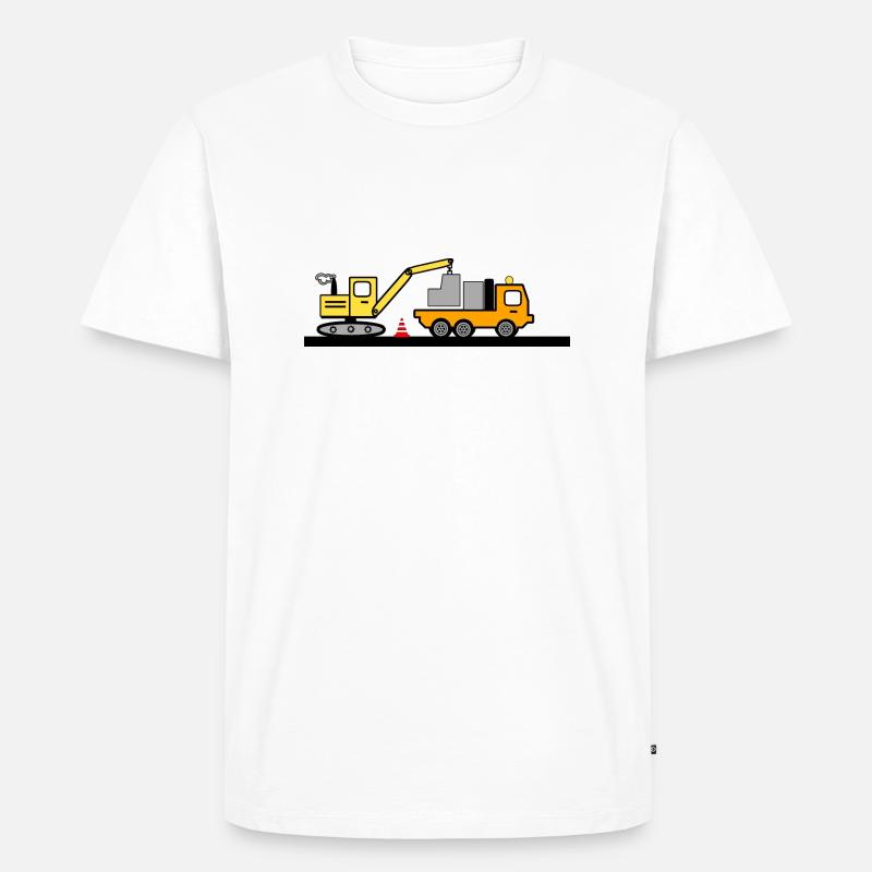 Bagger - Männer Premium Bio T-Shirt - Weiß
