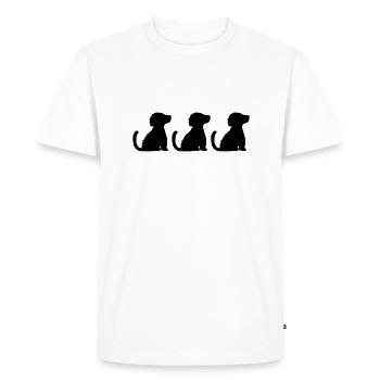 3 chiens assis bien élevés - T-shirt Premium bio Homme - blanc - Devant - Nico (187cm)