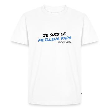 je suis le meilleur papa depuis 2022 - T-shirt Premium bio Homme - blanc - Devant - Nico (187cm)