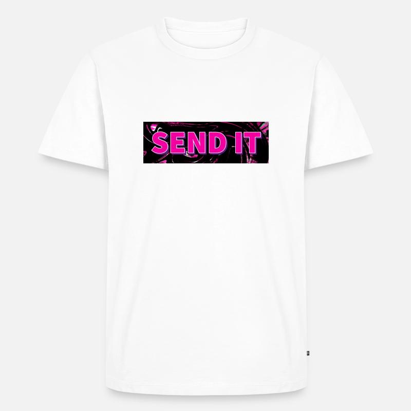 SEND IT Boxlogo - Männer Premium Bio T-Shirt - Weiß