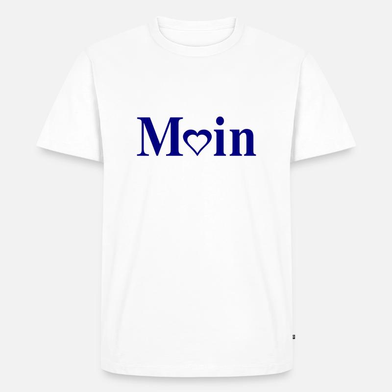 Moin mit Herzchen - Männer Premium Bio T-Shirt - Weiß
