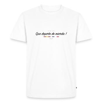 Sweat à capuche unisexe #QS2M - T-shirt Premium bio Homme - blanc - Devant - Nico (187cm)