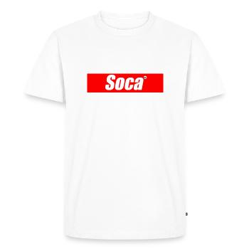 Soca - Kreyol Sat - Men's Premium Organic T-Shirt - white - Front - Nico (187cm)