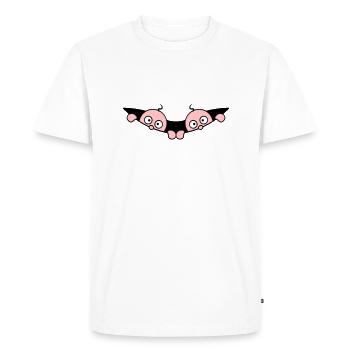 Comic Twins Peeking Out Belly 2 Bébés Enceintes - T-shirt Premium bio Homme - blanc - Devant - Nico (187cm)