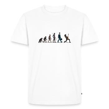 Evolution Guitariste - T-shirt Premium bio Homme - blanc - Devant - Nico (187cm)