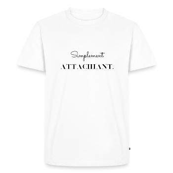 Simplement attachiant - T-shirt Premium bio Homme - blanc - Devant - Nico (187cm)