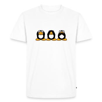 Three wise penguins don't hear anything say team - Men's Premium Organic T-Shirt - white - Front - Nico (187cm)
