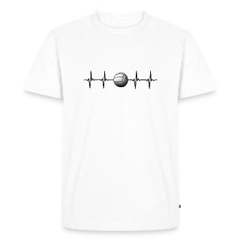 J’aime le volley-ball Heartbeat Pulse - Fitness Design - T-shirt Premium bio Homme - blanc - Devant - Nico (187cm)