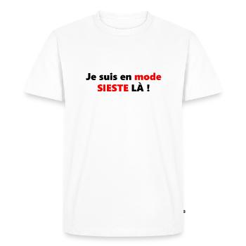 En mode sieste - T-shirt Premium bio Homme - blanc - Devant - Nico (187cm)