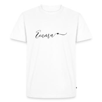 Emma Name First Name Decorative - Men's Premium Organic T-Shirt - white - Front - Nico (187cm)