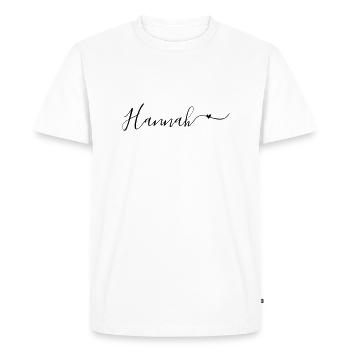 Hannah Nom Prénom Décoratif - T-shirt Premium bio Homme - blanc - Devant - Nico (187cm)
