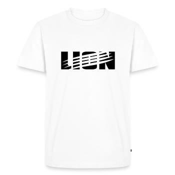 Design cool de lion avec des rayures sur les griffes - T-shirt Premium bio Homme - blanc - Devant - Nico (187cm)