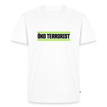 Eco terroriste - T-shirt Premium bio Homme - blanc - Devant - Nico (187cm)