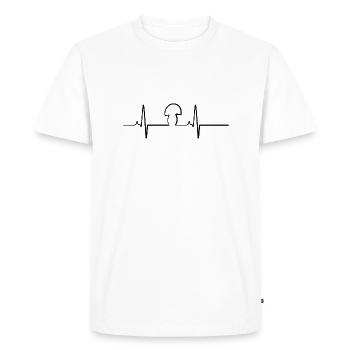 ECG aux champignons - T-shirt Premium bio Homme - blanc - Devant - Nico (187cm)