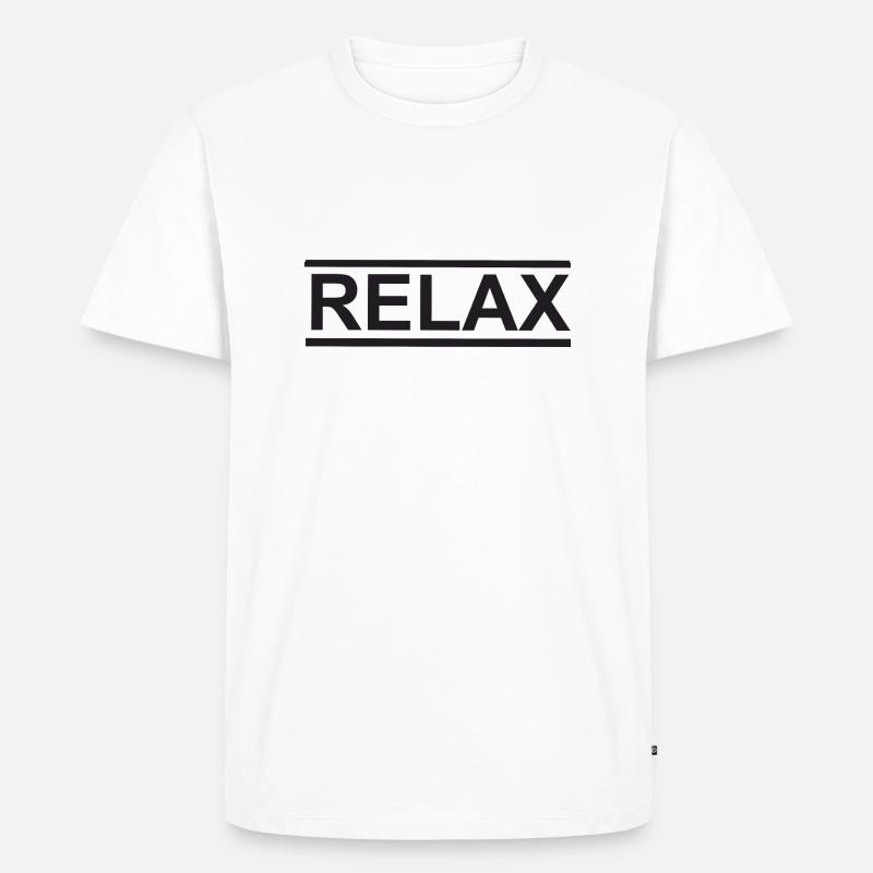 Relax_schwarz - Männer Premium Bio T-Shirt - Weiß