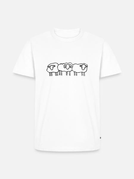 Schafe Schafherde - Männer Premium Bio T-Shirt - Weiß