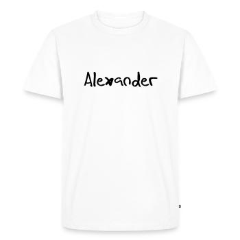Alexander - T-shirt Premium bio Homme - blanc - Devant - Nico (187cm)