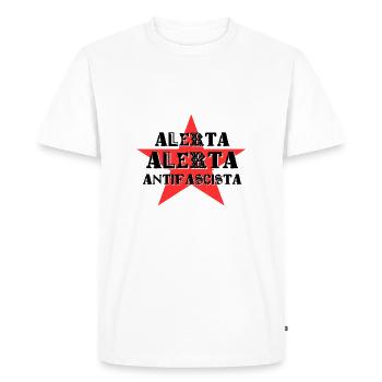 ALERTA ALERTA ANTIFASCISTA Red Star - Men's Premium Organic T-Shirt - white - Front - Nico (187cm)