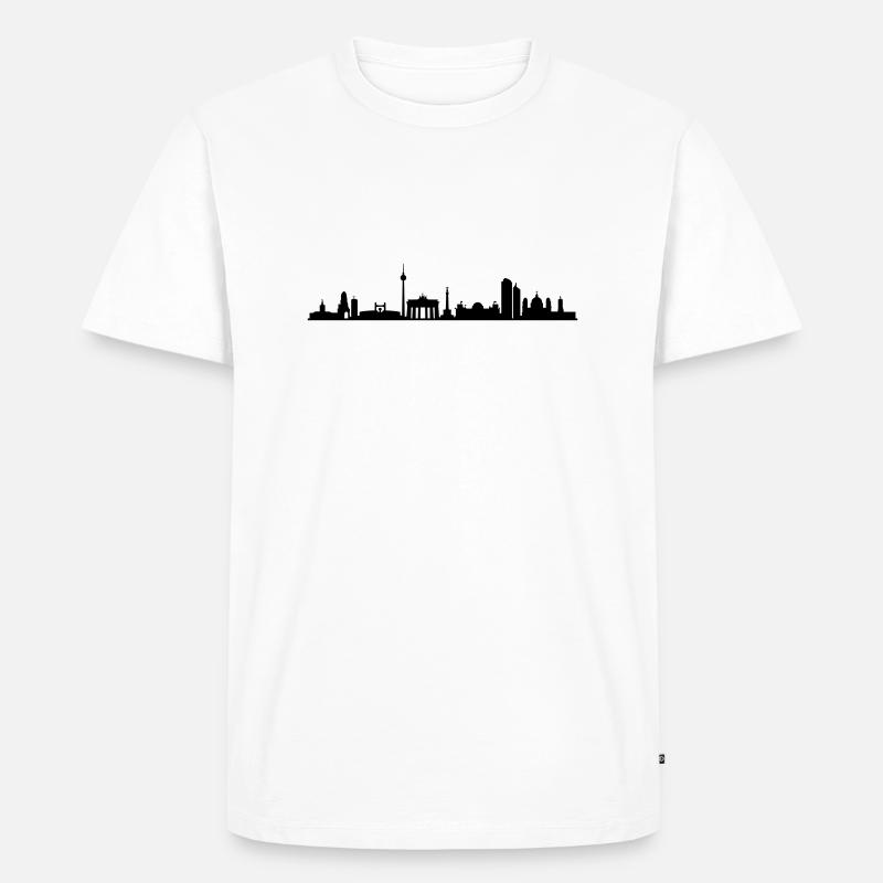 Skyline Berlin - Männer Premium Bio T-Shirt - Weiß