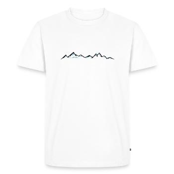 MONTAGNES Paysage Silhouette Panorama - T-shirt Premium bio Homme - blanc - Devant - Nico (187cm)