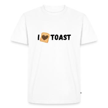 I love toast - T-shirt Premium bio Homme - blanc - Devant - Nico (187cm)