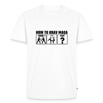 Comment Krav Maga Contact Lutte Israël - T-shirt Premium bio Homme - blanc - Devant - Nico (187cm)